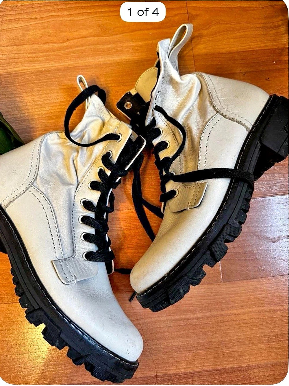rag & bone Shiloh Combat Boot White & Black